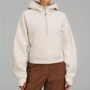 lululemon scuba, half zip in natural ivory